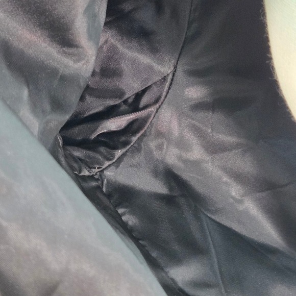 Karen Coat Women Wool cashmere Blend Charcoal Double Breasted Long Made USA L/XL - Picture 16 of 16